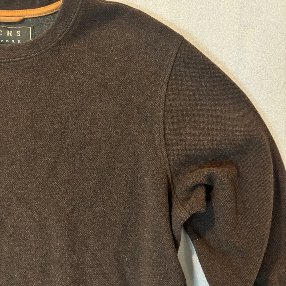 Jachs NY Mens Brown Wool Blend Crewneck Sweatshirt Pullover Size M 1799235